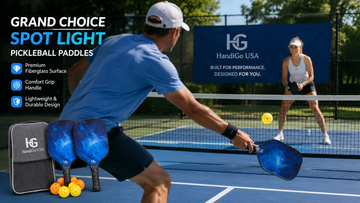 two beginners playing pickleball on outdoor court